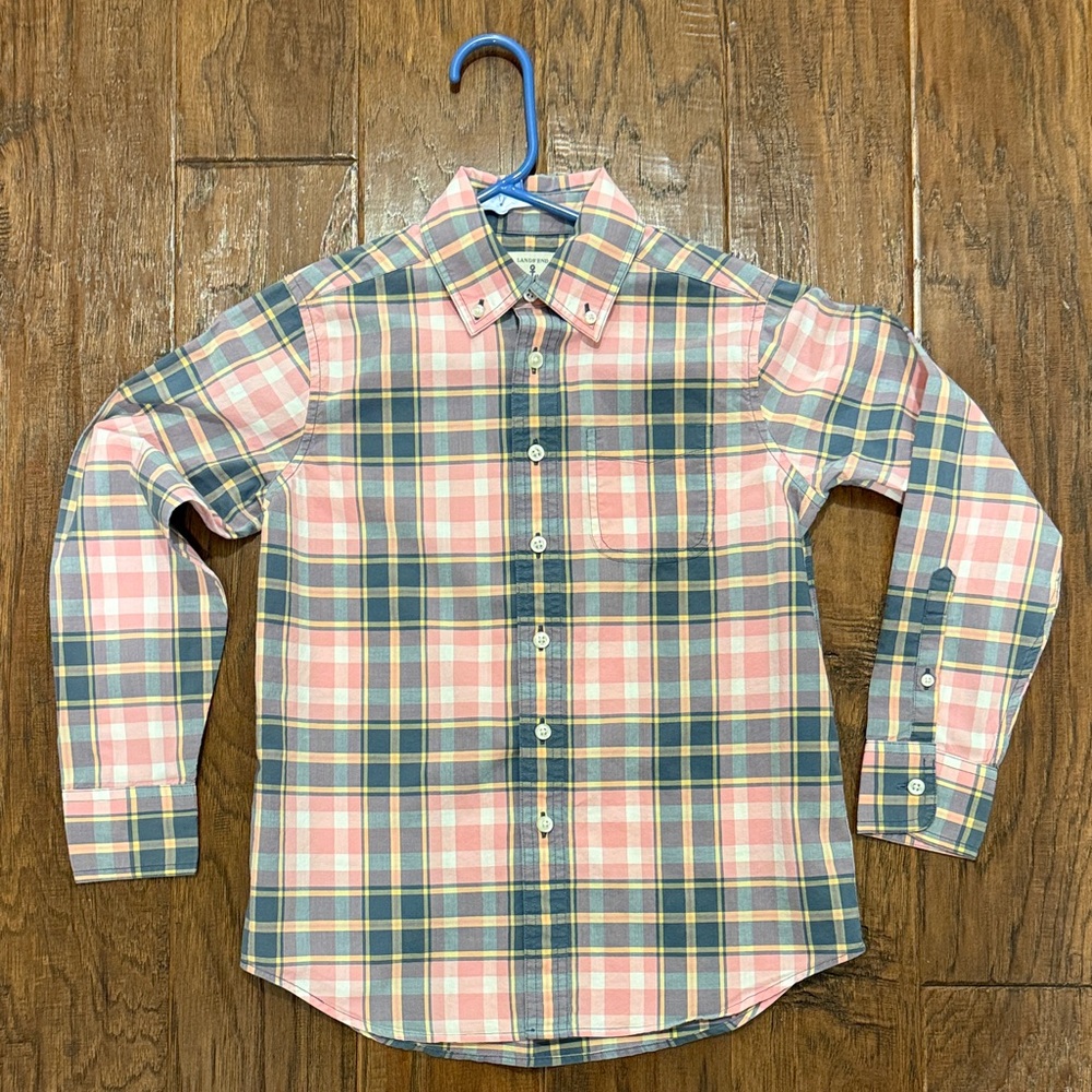 Lands' End Kids Plaid Botton Down Shirt